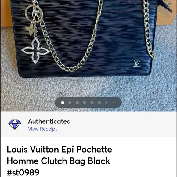 Louis Vuitton Epi Pochette Homme Clutch Bag Black #st0989 - Picture 2 of 12